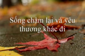sống chậm lại và yêu thương khác đi